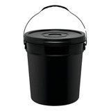 Balde Plástico Com Tampa E Alça 18 Litros Preto Eco Nature