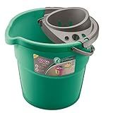 Balde Plastico De 9 Litros Com Cesto Escorredor Linha Noviça Noviça Verde Cinza