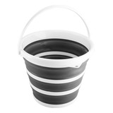 Balde Retratil 10 Litros Dobravel Cinza E Branco Vonder