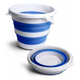 Balde Retrátil Com Alça Dobrável Portátil 3 Litros Flexível Cor Azul