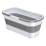 Balde Retrátil De Silicone Dobravel Grande Com Rodinhas