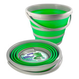 Balde Silicone Dobrável Retrátil 10 Litros Verde