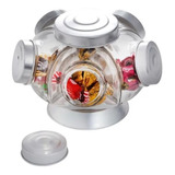 Baleiro Giratório De Vidro 5 Gomos Bomboniere Bon Gourmet