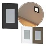 Balizador De Parede Embutir Parede Escada LED MF168 Preto Branco Frio 