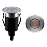 Balizador De Solo Led 1w Stella Branco Quente Sth7710 30 Cúpula Cinza Estrutura Alumínio