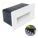 Balizador Parede De Embutir Led 3000k Externo Branco Zan42 110v 220v Acende A Luz