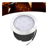 Balizador Spot Led Embutir Chão Piso Jardim 7w Ip65 Quente Cúpula Inox Estrutura Preto