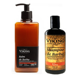 Balm De Barba 500ml Com Shampoo De Barba Linha Terra Viking