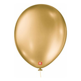 Balões 09 Metallic 25un Bexigas Dourado