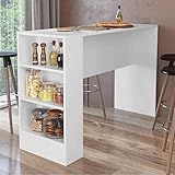 Bancada Balcão Gourmet Mesa Cozinha Multiuso Branca Sem Porta