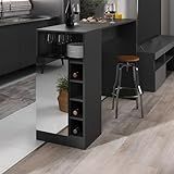 Bancada Balcão-mesa De Cozinha Com Adega 1 Porta E Espelho Multimóveis Mp2248 Preto
