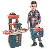 Bancada Maleta De Ferramentas Infantil 3 Em 1 Multi Montagens Brinquedo Faz De Conta