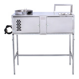 Bancada Mesa De Churros Inox C Pés Dobráveis E Queimador R2