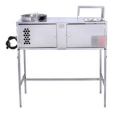 Bancada Mesa De Churros Inox C Pés Dobráveis E Queimador R2