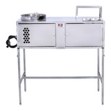 Bancada Mesa De Churros Inox C Pés Dobráveis E Queimador