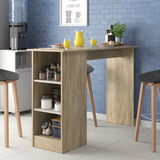 Bancada Ravenna 2 Prateleiras Removíveis Cozinha Marrom Madeira E Off White