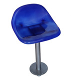 Banco Assento Azul C  Pedestal