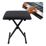 Banco Banqueta Teclado Piano Bravo Os701 Ajustável Almofadado Portátil Preto