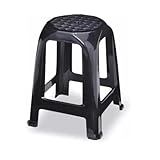 Banco Banquinho Banqueta Preta Super Resistente Plástico Preto 