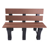 Banco De Jardim Madeira Plástica 110 Cm Parafusos Inox Cor Marrom Cor