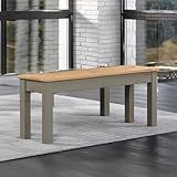 Banco Em Madeira Maciça Cinza Lavado - 45 Alt X 105 Larg X 30-5 Prof - Bancos Para Sala De Jantar- Móveis Para Casa- Acabamento Em Cera- Madeira Pinus Elliottis - PENSE DENTRO DA CAIXA