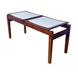 Banco Lisboa 2 Lugares Em Madeira Maciça Tela Sintética Sala De Estar Hall Entrada Quarto Imbuia