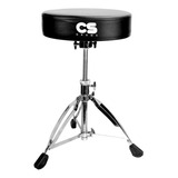 Banco Para Bateria Redondo Basico Custom Sound Csbd 01 Cor Preto