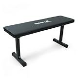 Banco Reto Muvin - Banco Para Exercícios Musculares- Compacto- Leve E Resistente- Suporta Até 120kg- Ideal Para Treino Em Casa E Academia- Fácil De Limpar E Montar- 100x44x30cm- Preto -Preto-