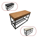 Banco Sapateira 80cm Industrial Almofadado 8 Pares Luxo