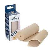 Bandagem Elástica 10cm X 1 30m Atadura Alta Compressão Faixa Bege Ortopedia Enfermagem Varizes Famara Bege 