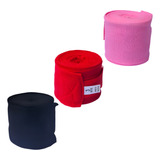 Bandagem Elastica 3 Metros Fita Esportiva C Velcro Vermelho