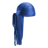 Bandana Touca Durag Waves Cores Rap Hip Hop Cor Azul Desenho Do Tecido Lisa Tamanho Un