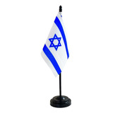Bandeira Bandeirinha De Mesa Países Israel Pedestal 26cmx6cm