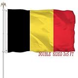 Bandeira Belga Dupla Face 3x5 Exterior Dupla Face Cor Vívida Bandeira Country Resistente Tecido De Nylon 210D Com 2 Ilhós De Latão