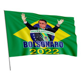 Bandeira Brasil Bolsonaro 2022 Modelo 2 Dupla Face 1x1 45m