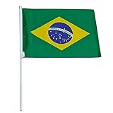 Bandeira Brasil Com Haste Para Mão