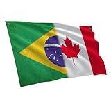 Bandeira Brasil E Canada 100x70cm Decorativa