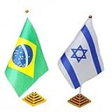 Bandeira Brasil E Israel Pedestal De