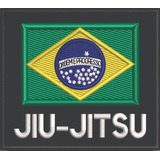Bandeira Brasil Jiujitsu Patch Bordado Para Kimono Mochila