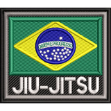 Bandeira Brasil Jiujitsu Patch Bordado Para Kimono Mochila
