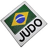 Bandeira Brasil Judo ATM078 Patch Bordado Para Kimono Camisa