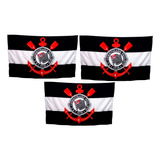 Bandeira Corinthians escudo Kit C 3 Pcs 1 00 X 1 45 Larg