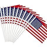 Bandeira Da Vara Dos EUA ANLEY Bandeira Americana Dos EUA De 5x8 Polegadas Com Mini Bastão De 12 Em Branco Sólido Cores Vivas E Resistente Ao Desbotamento Estados Unidos Bandeiras