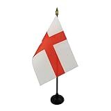 Bandeira De Mesa Da Inglaterra 10 Cm X 15 Cm Bandeira De Mesa Inglesa 15 X 10 Cm Topo De Lança Dourada AZ FLAG