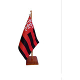 Bandeira De Mesa Do Flamengo Com Mastro De Madeira
