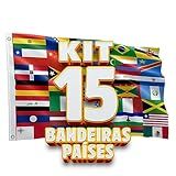 Bandeira Diversos Países 1 50 X 0 90 M Kit C 15 Unds