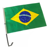 Bandeira Do Brasil Em Tecido Com Suporte Para Carro