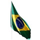 Bandeira Do Brasil Oficial Bordada Dupla Face Tamanho 1 57x2 25m