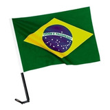 Bandeira Do Brasil Tecido Haste Vidro Janela Lateral Carro