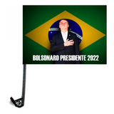 Bandeira Haste Carro Bolsonaro Presidente 2022 Brasil 45x30